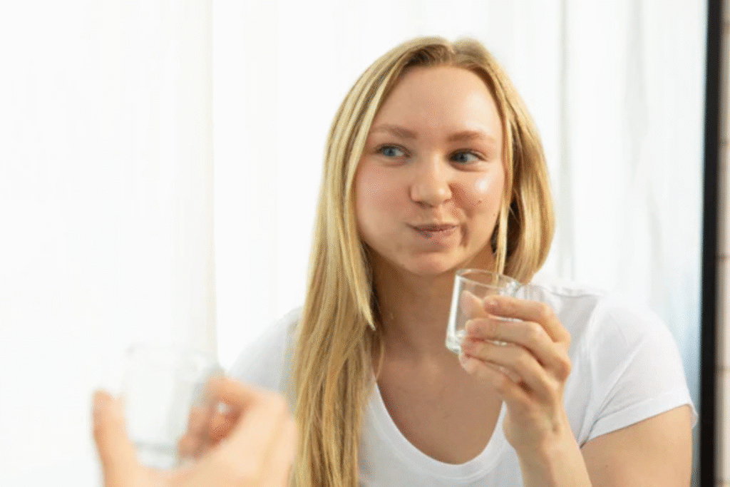 Dentist explaining oil pulling benefits, risks, and 2025 research findings