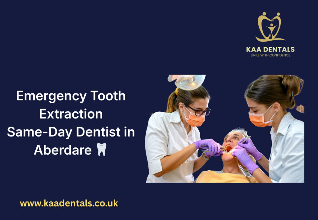 Emergency tooth extraction in Aberdare dentist removing infected tooth to relieve severe tooth pain